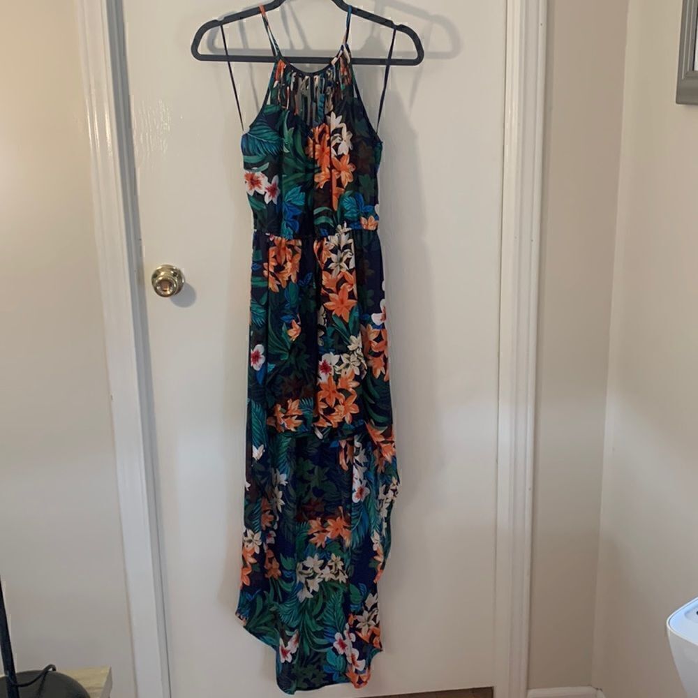 Candies NWT navy blue floral high low shorts romper Size XS